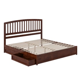 AFI Furnishings Lucia Walnut King Platform Bed with Panel Footboard and Sto...