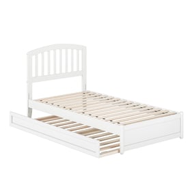 AFI Furnishings Lucia White Twin Platform Bed with Panel Footboard and Twin...