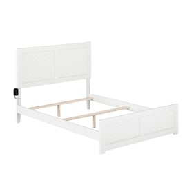 AFI Furnishings Canyon White Full Foundation Bed Frame with Matching Footbo...