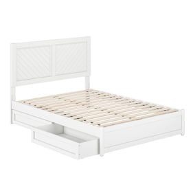 AFI Furnishings Clayton White Full Platform Bed with Panel Footboard and St...