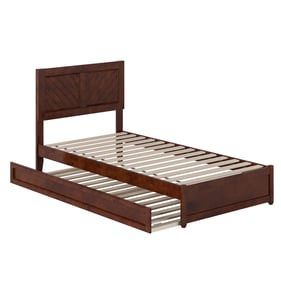 AFI Furnishings Clayton Walnut Twin XL Platform Bed with Panel Footboard an...