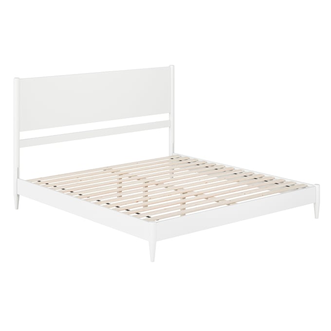 AFI Furnishings Pasadena White King Low Profile Platform Bed AR9878052