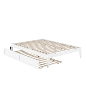 AFI Furnishings Colorado White Queen Platform Bed with Twin XL Trundle and ...