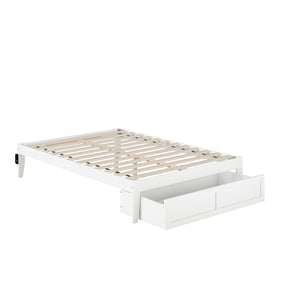 AFI Furnishings Colorado White Full Platform Bed with Foot Drawer and Charg...