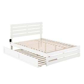 AFI Furnishings Oxford White Queen Platform Bed with Footboard and Twin XL ...