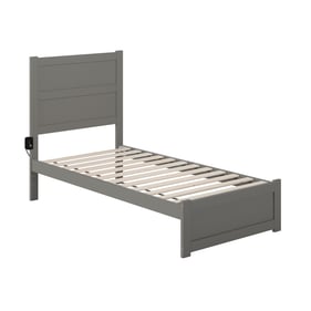 AFI Furnishings NoHo Grey Twin Platform Bed with Footboard and Charging Sta...