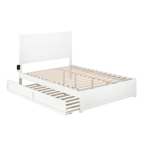 AFI Furnishings NoHo White Queen Platform Bed with Footboard and Twin XL Tr...