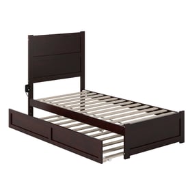 AFI Furnishings NoHo Espresso Twin Platform Bed with Footboard and Twin Tru...