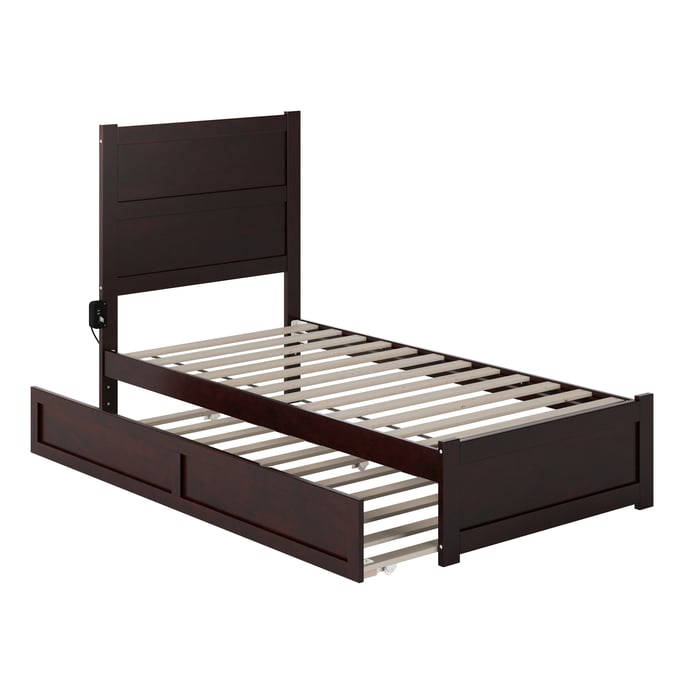 AFI Furnishings NoHo Espresso Twin Platform Bed with Footboard and Twin Trundle AG9161221