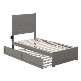 AFI Furnishings NoHo Grey Twin Platform Bed with Footboard and Twin Trundle