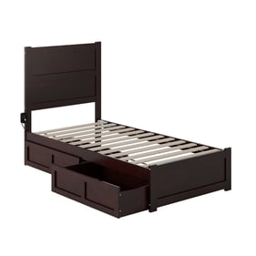 AFI Furnishings NoHo Espresso Twin Platform Bed with Footboard and Storage ...