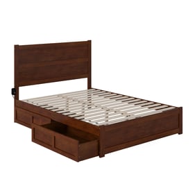 AFI Furnishings NoHo Walnut Queen Platform Bed with Footboard and Storage D...