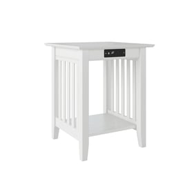 AFI Furnishings Mission White Printer Stand with Built In Charger