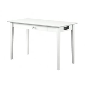 AFI Furnishings Shaker White Desk with Drawer and Built In Charger