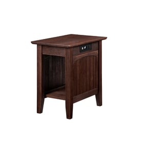 AFI Furnishings Nantucket Burnt Amber Chair Side Table with Built In Charge...