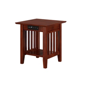 AFI Furnishings Mission Walnut End Table with Charging Station