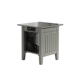 AFI Furnishings Nantucket Grey End Table with Built In Charger