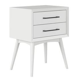 AFI Furnishings Pasadena White 2 Drawers Nightstand