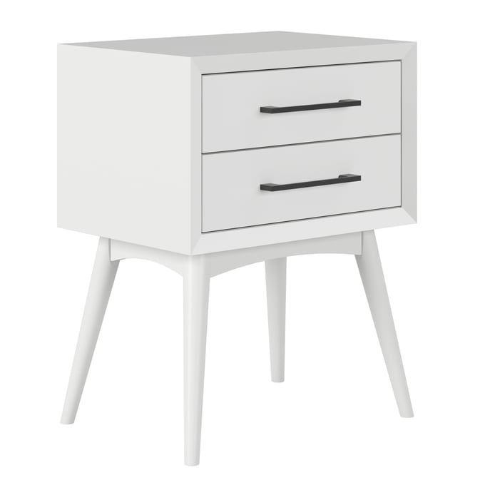 AFI Furnishings Pasadena White 2 Drawers Nightstand AH18402