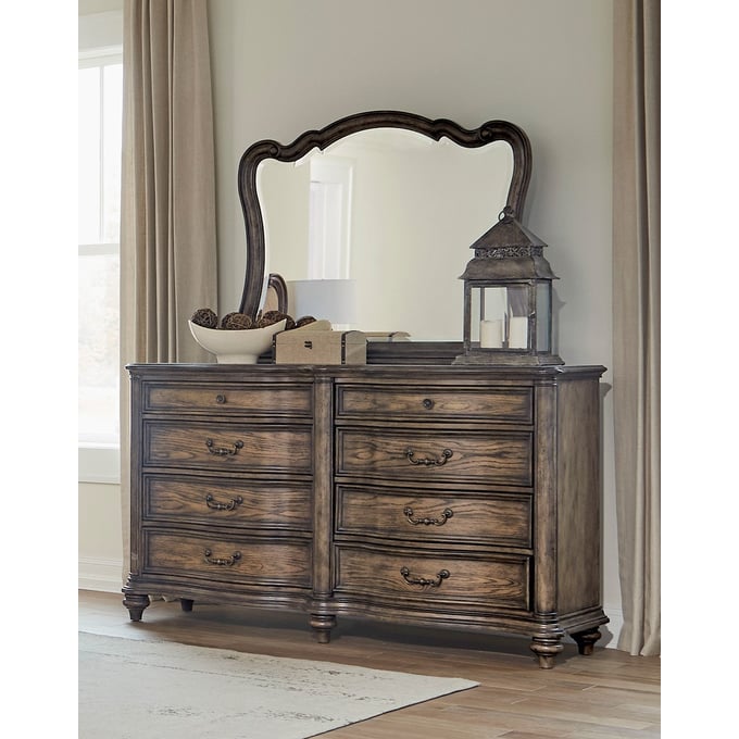 Home Elegance Heath Court Brown Dresser And Mirror HE-1682-5-DRMR