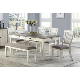 Home Elegance Granby Brown White 6pc Dining Room Set