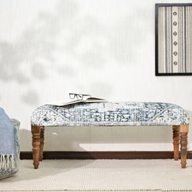 Albany Living 1648 Blue 48 Inch Upholstered Bench