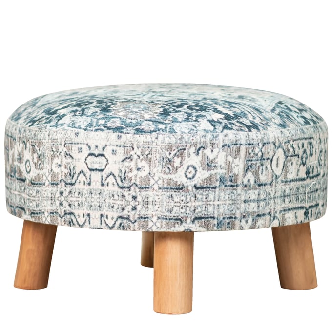 Albany Living 1524 Blue 23 Inch Ethnic Stool with Bamboo Legs ALBN-1524-05