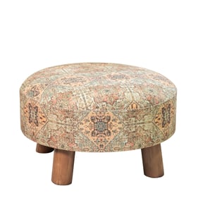 Albany Living 1524 Brown 23 Inch Ethnic Stool with Bamboo Legs