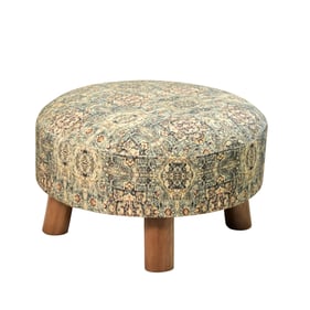 Albany Living 1524 Teal 23 Inch Ethnic Stool with Bamboo Legs