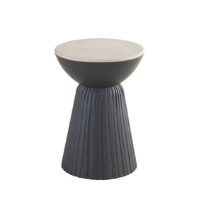 Albany Living 169-15 Gray 20 Inch Marble Top Round End Table