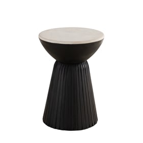 Albany Living 169-15 Black 20 Inch Marble Top Round End Table