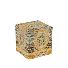 Albany Living 1808 Gold Jacquard Pouf