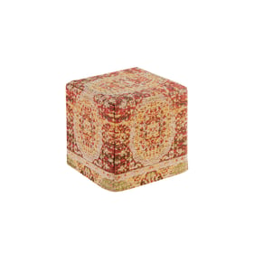 Albany Living 1808 Red Jacquard Pouf