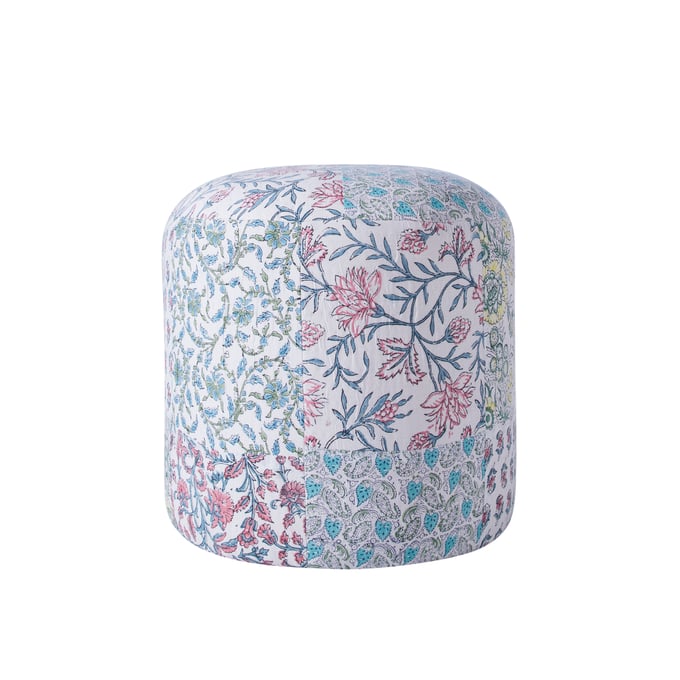 Albany Living P100 Multi 16 Inch Cotton Round Pouf ALBN-P100536