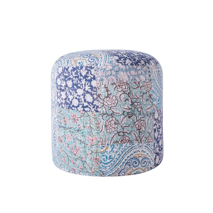 Albany Living P100 Multi 16 Inch Cotton Floral Round Pouf ALBN-P10072