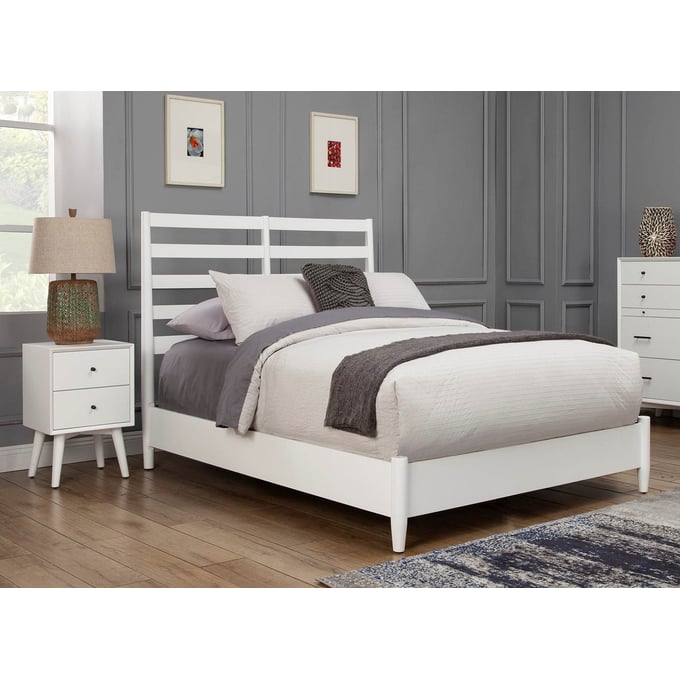 Alpine Furniture Flynn White 2pc Bedroom Set with Queen Bed ALPN-1066-W-21Q-BR-S1