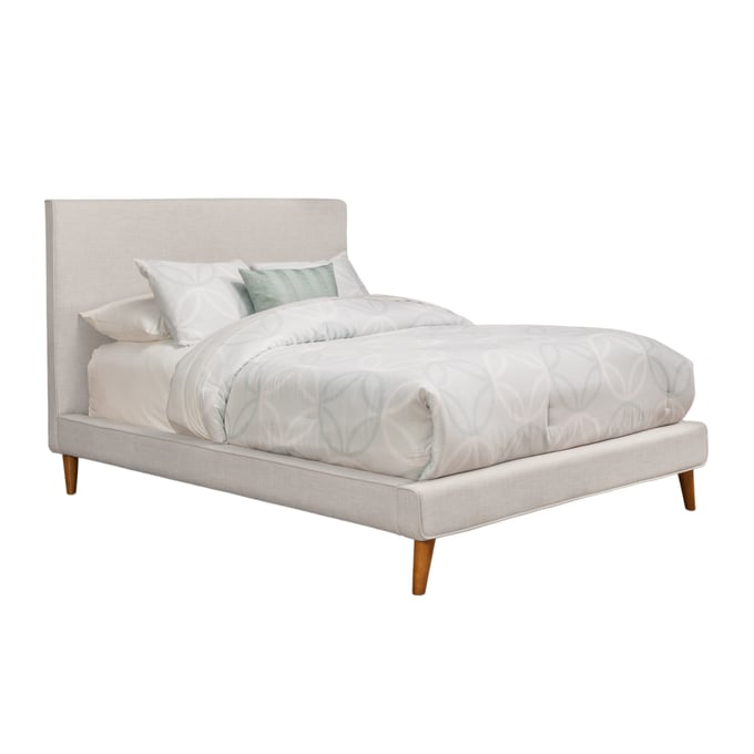 Alpine Furniture Britney Light Grey King Upholstered Platform Bed ALPN-1096EK