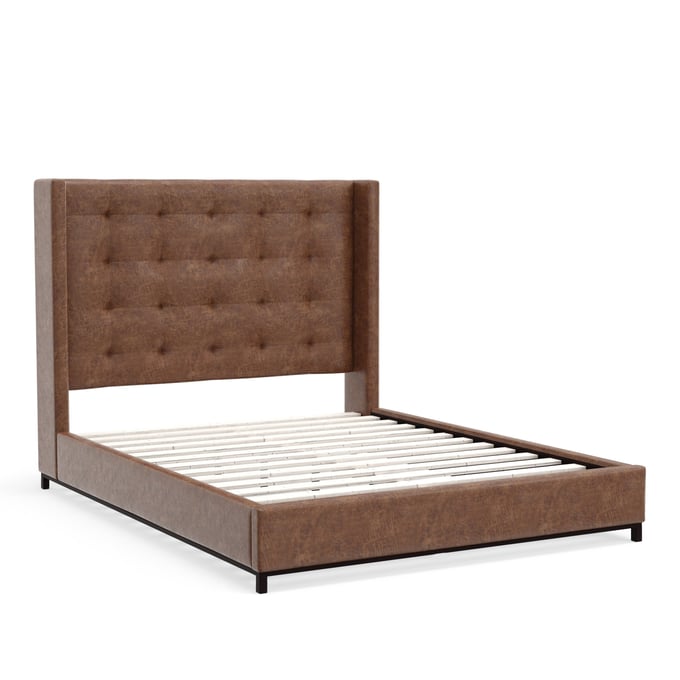 Alpine Furniture Mundo Brown Platform Beds ALPN-1196-BED-VAR