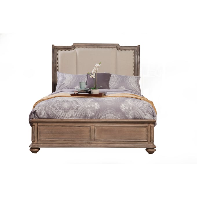 Alpine Furniture Melbourne French Truffle Queen Sleigh Bed ALPN-1200-01Q