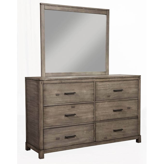 Alpine Furniture Sydney Weathered Grey Dresser and Mirror ALPN-1700-03-DRMR