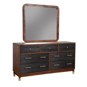 Alpine Furniture Belham Dark Walnut Black Dresser and Mirror