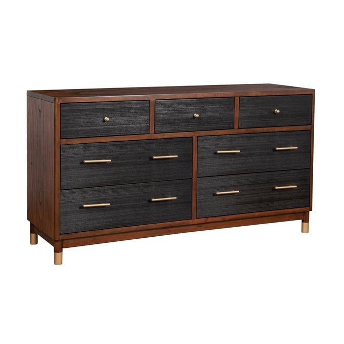 Alpine Furniture Belham Dark Walnut Black 7 Drawer Dresser ALPN-1971-03