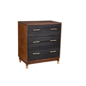 Alpine Furniture Belham Dark Walnut Black 3 Drawer Small Chest