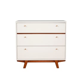 Alpine Furniture Dakota White Acorn 3 Drawer Small Chest