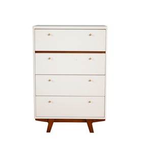 Alpine Furniture Dakota White Acorn 4 Drawer Chest