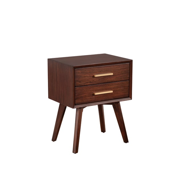 Alpine Furniture Gramercy Walnut 2 Drawer Nightstand ALPN-1978-02