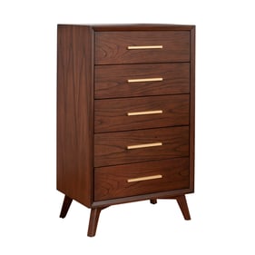 Alpine Furniture Gramercy Walnut 5 Drawer Chest