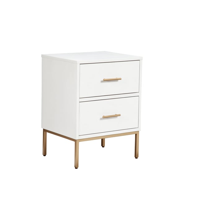 Alpine Furniture Madelyn White Two Drawer Nightstand ALPN-2010-02