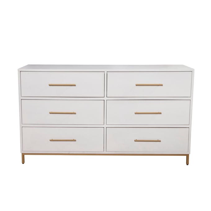 Alpine Furniture Madelyn White Six Drawer Dresser ALPN-2010-03