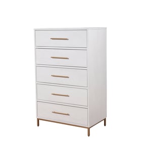 Alpine Furniture Madelyn White Five Drawer Chest